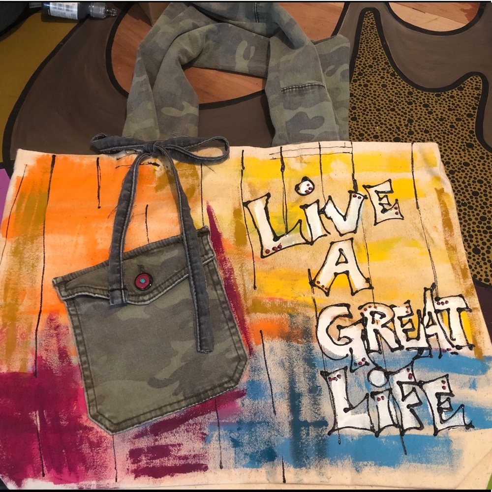 Hand painted tote bag